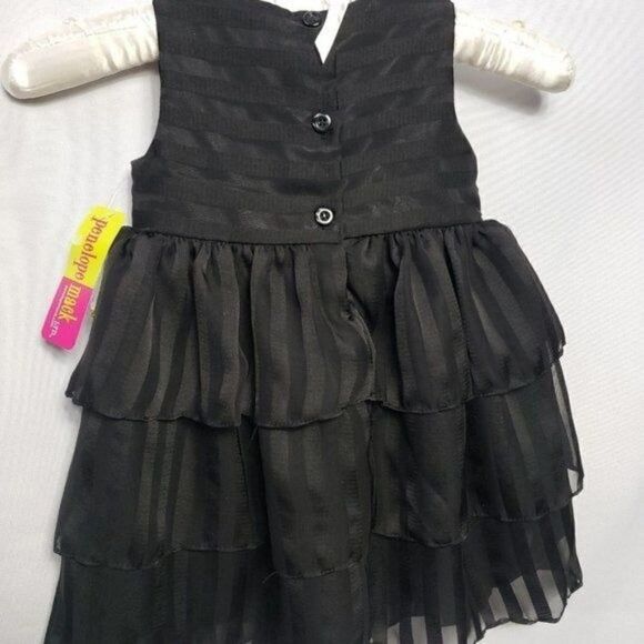 Girls' Black Layered Sleeveless Ruffle Holiday Dress 18 mths NWT - Picture 3 of 5